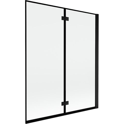 Mexen Mist Badewannenfaltwand 2-flügelig rechts 140 x 150 cm, schwarzer Rahmen, schwarz - 8A9-140-002-70-70-P