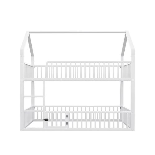 Kinderbett mit Treppe Etagenbett Jugendbett Kinder-Familienbett 90*200cm Weiß