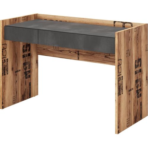 Schreibtisch FARGO FG-07 mit 2 Schubladen Computertisch 120 cm Arbeitstisch Computertisch Loft (Canion / Raw Steel)