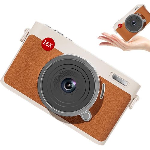 WiFi-Digitalkamera, 16 MP, 16-fach optischer Zoom, 1080P Full HD-Video, 24 MP Kamera, 4-Zoll-IPS-Touchscreen (Gelb)