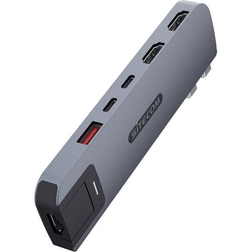 Sitecom 6-in-2-Multiport-Hub für MacBook Pro Grau