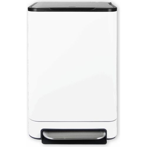 DESQ 6053.01 Tretabfalleimer – 40L – mit Inneneimer – Edelstahl – Geruchsdicht – Silent Close – Weiß