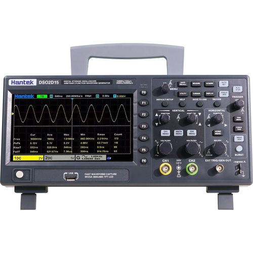 Hantek DSO2D15 Digital Oszilloskop Meter Desktop Oszillograph Oszillometer 800 * 480 Pixel 7 Zoll TFT LCD Bildschirm 2CH+1CH Kanäle 150MHz Bandbreite