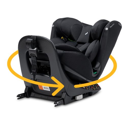 Osann Floyd360 i-Size, drehbarer Kindersitz 40-150 cm, Reboarder mit Isofix und Top-Tether - All Black