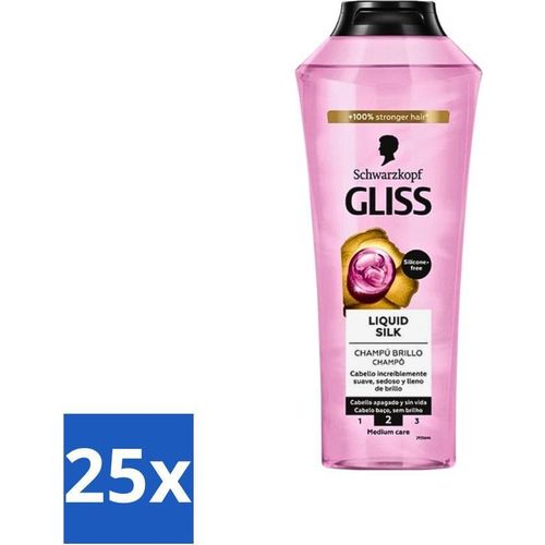 Gliss-Kur Shampoo - Flüssige Seide - Seidige Haarpflege - 400 ml - Vorteilspack - 25 Stücke