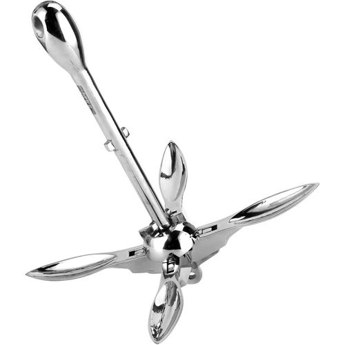 Klappbarer Edelstahl-Bootsanker – 4 kg Faltanker für Boote, Segelyachten und Kanus