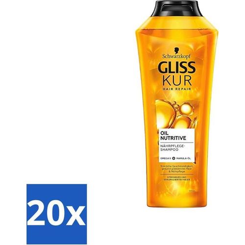 Gliss-Kur - Shampoo - Oil Nutritive - Pflegeshampoo - Für raues & pralles Haar - 400 ml - Vorteilspack - 20 Stücke