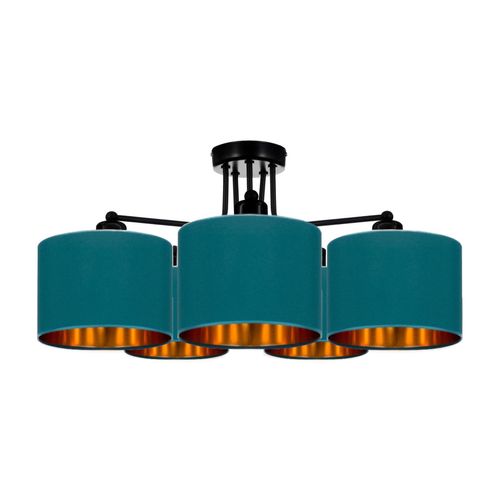 Deckenlampe Türkis Lampe Leuchte Vintage Modern E27 Designerlauchte 5-flammig N230-E5-T