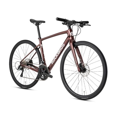 ROCKBROS RND 700C Fahrrad 20 Gang(2*10) mit Kohlefaser Rahmen Hydraulische für Herren Damen Braun L(700C*540)