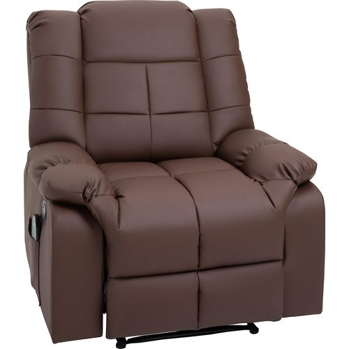 Fernsehsessel, 165° neigbar, mit 8 Massagepunkten, Fernsteuerung, Relaxsessel, Kunstleder, 94 x 99 x 99 cm, Braun