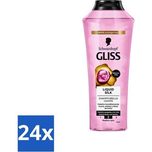 Gliss-Kur Shampoo - Flüssige Seide - Seidige Haarpflege - 400 ml - Vorteilspack - 24 Stücke