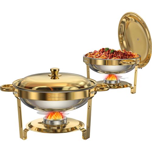 WARMOUNTS Buffetwärmer Goldene Chafing Dishes für Buffet