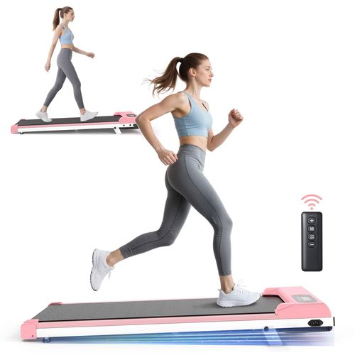 Laufband mit 7 % Steigung – 3-in-1-Laufbänder bis 130 kg – 1–8 km/h einstellbar – Lauffläche 38,5 x 90 cm – Rosa