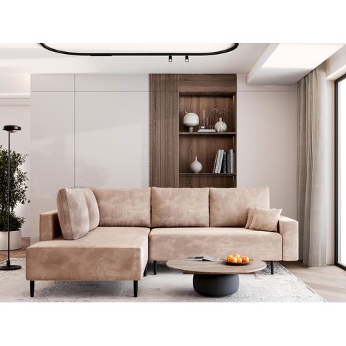 AX LIVING Kalkan Sofa mit Bettkasten Couch L Form Kakaobeige 257 cm L