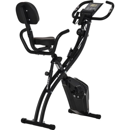 Heimtrainer, 2-in-1 Fahrradtrainer, Hometrainer, klappbarer Trimmrad mit 8 stufig einstellbarem Magnetwiderstand, 1 Paar Spannseil, 19 kg