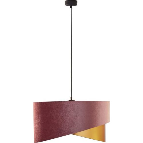 Pendelleuchte Samt Optik Ø 50 cm Hängelampe Stoff in Rosa Gold Schlafzimmerlampe Wohnzimmerlampe