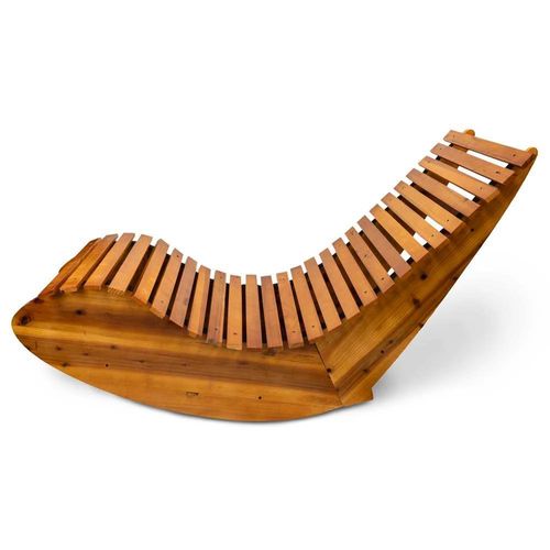 Schaukel Liegestuhl aus Holz – Gartenliege aus Tanne – Bequemer Holz-Liegestuhl für Terrasse & Garten