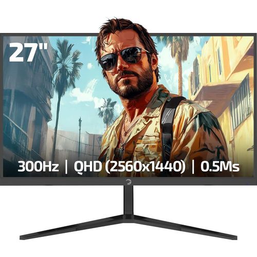 GAMEPOWER Q-MAX 27 Zoll Gaming Monitor QHD 2K 1440P 300Hz 0.5ms Fast IPS Pivot