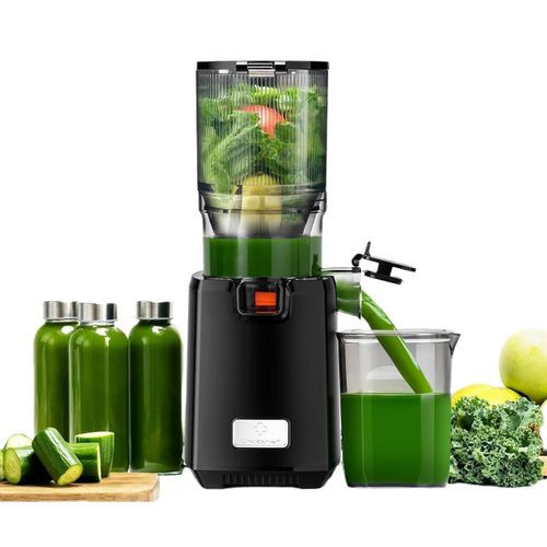 ZELURXX Slow Juicer 250W, 130mm Öffnung, 1,8L, Edelstahlfilter, Leise, Hohe Saftausbeute, Einfach zu Reinigen