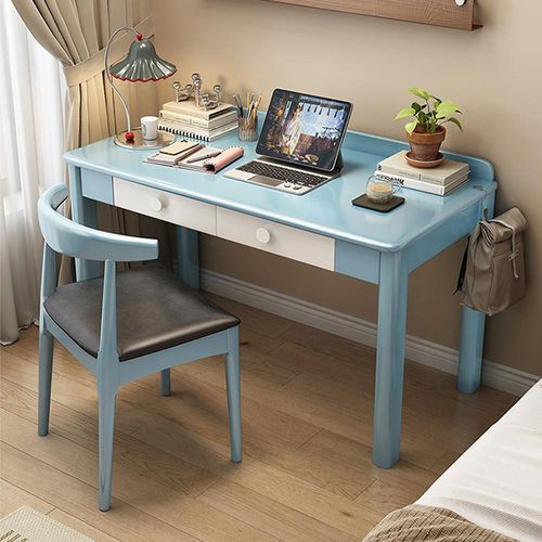 Lernschreibtisch, Schreibtisch aus Holzplatte, Schülerschreibtisch, Computerschreibtisch, Schreibtisch mit Schubladen, Blau 120*60*75cm /LSDZM2/