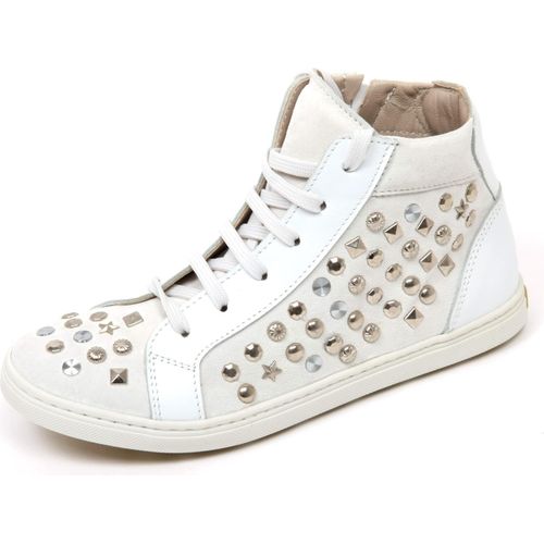 C9734 High Trainer SIMONETTA weißer Nietenschuh Schuh Kid Girl