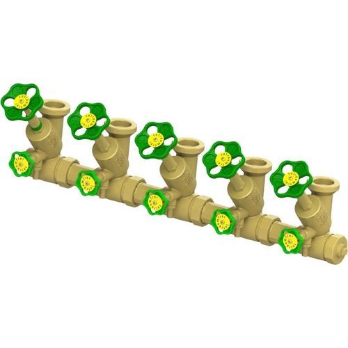 Js Atv-Verteiler, Steig.spindel 5-Fach,Dn32,Eing. 1 1/4",Ob.a. 2"