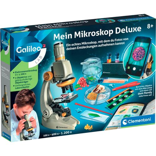 Experimentierkasten CLEMENTONI "Galileo, Mein Mikroskop Deluxe", weiß, neutral, Experimentierkästen, Kinder
