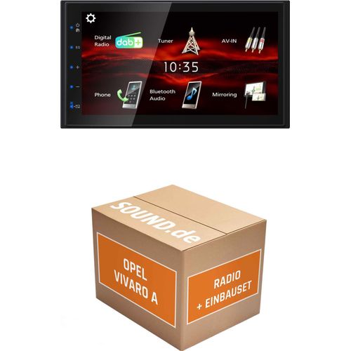 Autoradio Einbaupaket JVC KW-M180DBT passend für Opel Vivaro A + Modellpflege 1 | Bluetooth USB