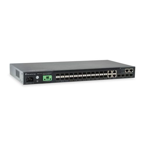 LevelOne Switch Kilby 28 Gigabit Fiber-Ports mit 20 Gigabit Fiber-Ports , 4 10Gbe SFP+, 4 Gigabit RJ45/SFP-Ports