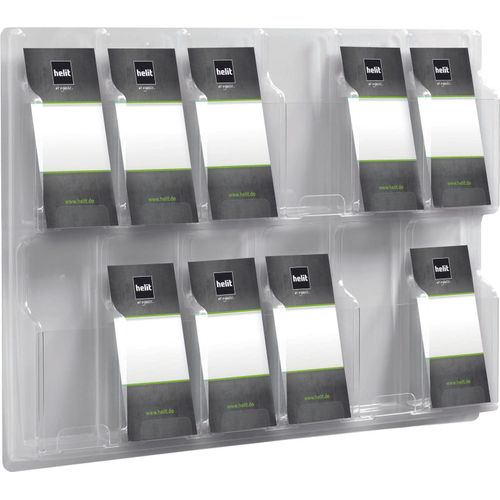 helit Wandprospekthalter 1/3 DIN A4 12-Fach transparent