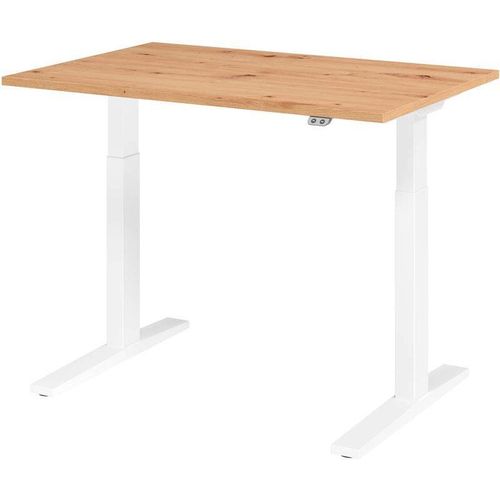 HAMMERBACHER VXMKA12/R/W elektrisch höhenverstellbarer Schreibtisch 70,0 - 120,0 cm - elektrisch asteiche / weiß