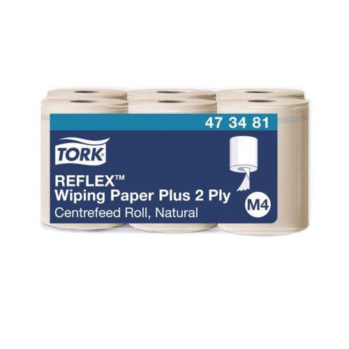 Tork Reflex starke Papierwischtücher M4 Advanced 2-lagig, 6 Rollen à 429 Blatt, SmartCore, Lebensmittelkontakt