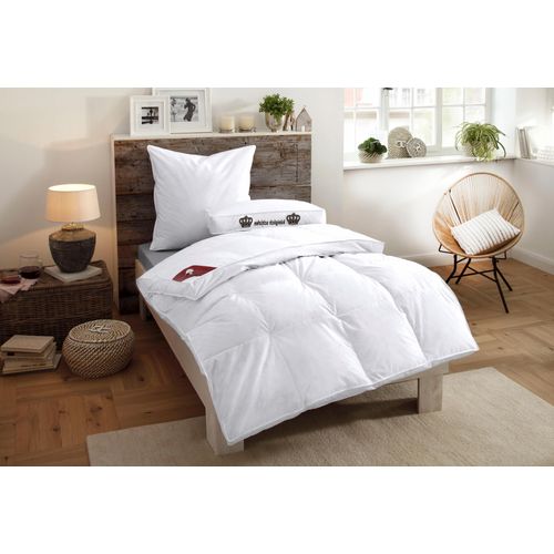 Federbettdecke RIBECO "Emily", weiß, B:200cm L:200cm, Bezug: 100% Baumwolle. Füllung: 100% Federn, Bettdecken, Mit über 600 positiven Kundenbewertungen