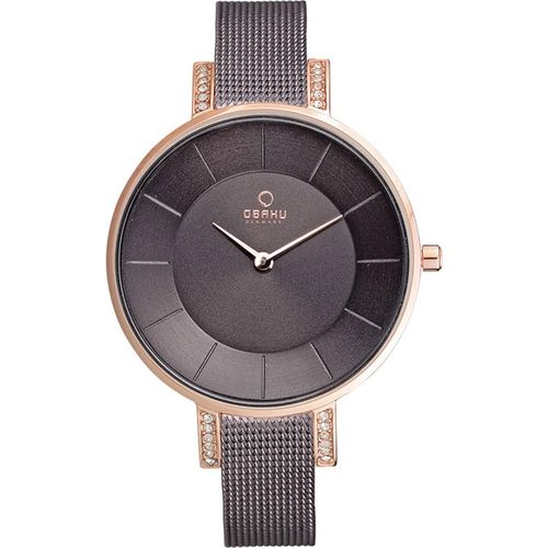 Obaku Uhr Damen Mesh-Armband braun V158LEVNMN