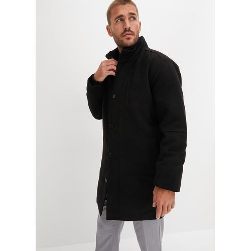 bonprix Kurzmantel mit Windfang, schwarz, Gr.52, Modischer Kurzmantel mit praktischem Windfang
