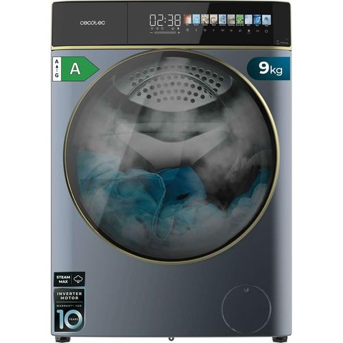 Frontlader-Waschmaschine mit 9 kg Fassungsvermögen und 1400 U/min, , 16 Programme, Inverter Plus Motor, SteamMax, intelligenter Wasch- und Beladungserkennung.