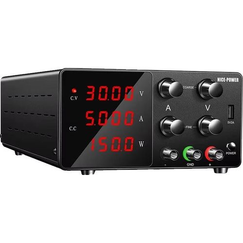 DC-Netzteil, einstellbare Spannung, mehrere Schutzfunktionen, 30V 5A 150W schwarz, 220V-a