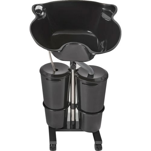 Shampoo-Basin-Sink, höhenverstellbar, Doppelbehältersystem, Schwarz