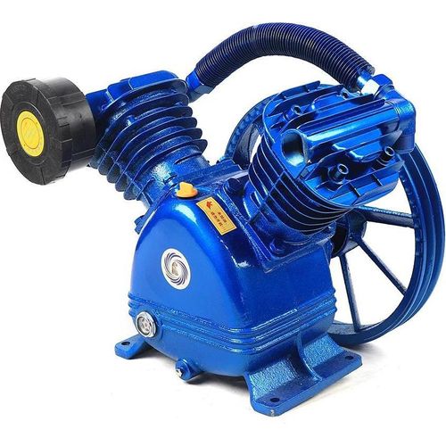 Luftkompressor-Pumpenkopf - 2-Zylinder - 4 kW (5,5 PS) - AC-Betrieb - Hervorragende Kühlung - Einfache Montage - Blau