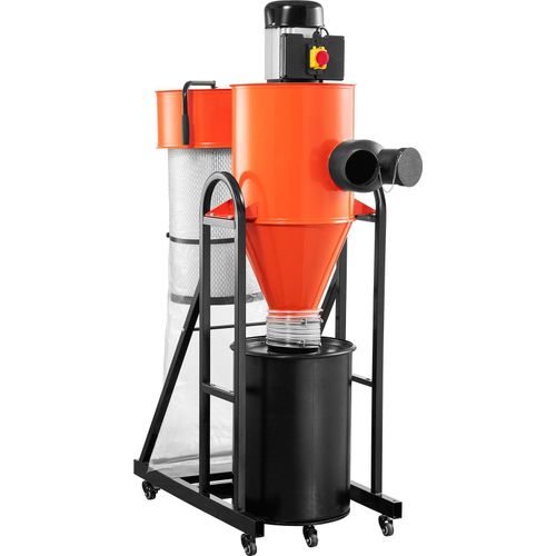 Absauganlage - Zyklon-Staubabscheider / Staubsammler - 1,5 PS (1,1 kW) - 47,3 L Staubsammelbeutel - Mit Standfuß - Für Holzbearbeitung - Effiziente Zyklonabscheidung