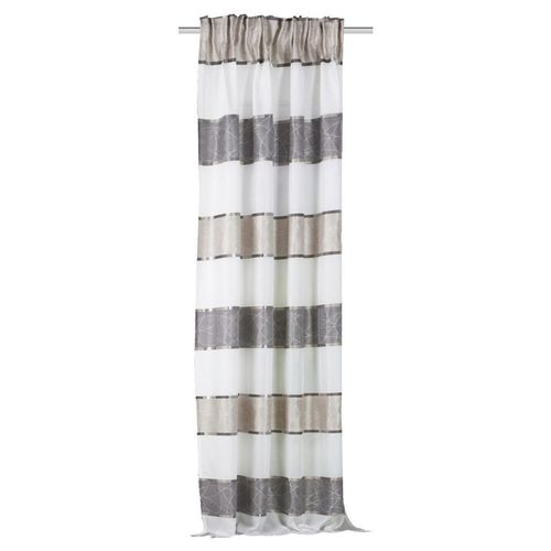 Fertigvorhang Walter, Grau, Taupe, Bernstein, Textil, Streifen, 140x145 cm, Wohntextilien, Gardinen & Vorhänge, Fertiggardinen, Fertiggardinen
