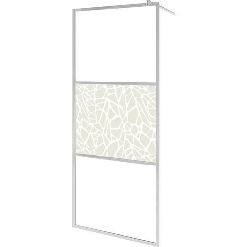 vidaXL Duschwand für Begehbare Dusche ESG-Glas Steindesign 90x195 cm