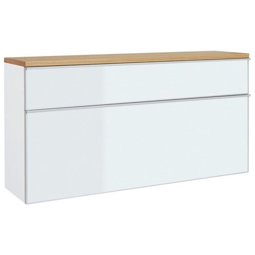 Schuhkipper , Weiß, Eiche , Metall , Balkeneiche , furniert , 4 Fächer , 1 Schubladen , 120x61x31 cm , Goldenes M, Made in Germany, DGM-Klimapakt , Typenauswahl, Beimöbel erhältlich, hängend , Garderobe, Schuhaufbewahrung, Schuhkipper