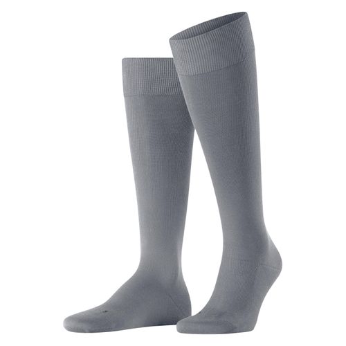 Kniestrümpfe FALKE "Energizing Cotton", Herren, Gr. 41-42, grau (pavement), Materialmix, unifarben, normal, Socken Kniestrümpfe, Stützwirkung, verbesserte Sauerstoffversorgung, atmungsaktiv