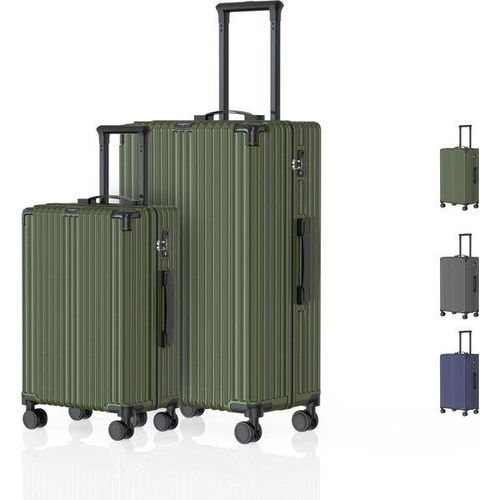 Voyagoux® - Reisekofferset S/L - Koffer - 2 Stück - Reisekoffer mit Rollen - Olivgrün - TSA-Schloss