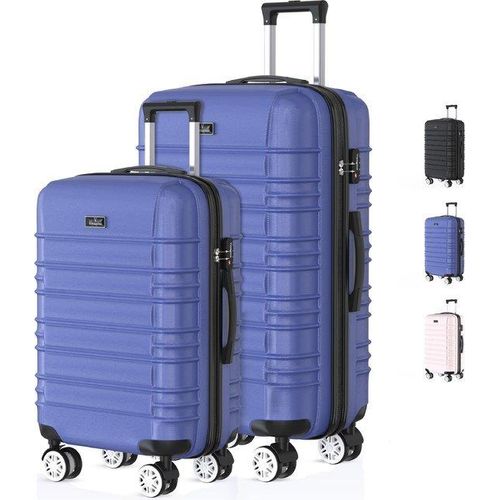 Voyagoux® AVALON - Reisekofferset S/M - Koffer - 2 Stück - Reisekoffer mit Rollen - Blau - TSA-Schloss
