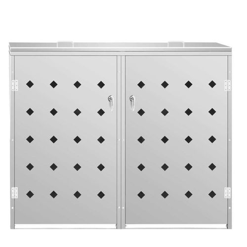 Robust Möbel Mülltonnenbox für 2 Tonnen 240 L Edelstahl - CL556589 - Mülltonnenboxen