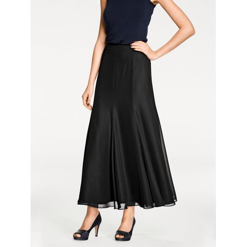 Godetrock HEINE, Damen, Gr. 42, schwarz, 100% Polyester, unifarben, lang, Röcke Godetrock