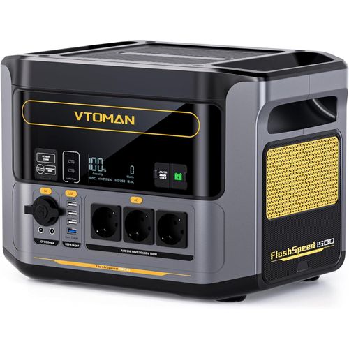 VTOMAN FlashSpeed 1500 Powerstation 1548Wh/1500W, LiFePO4, 1h Schnellladung, USV