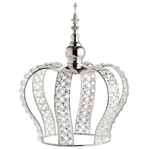 Ambia Home Dekokrone , Silber , Metall, Glas , 30x37x30 cm , zum Stellen , Dekoration, Skulpturen & Dekoobjekte, Dekoobjekte